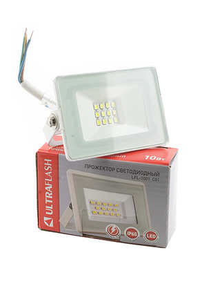 ULTRAFLASH LFL-1001  C01 светодиодный, 10Вт, 6500К, IP65 белый