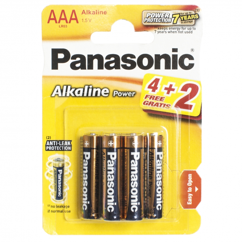 Panasonic Alkaline Power LR03APB/6BP 4+2F LR03 4+2шт BL6