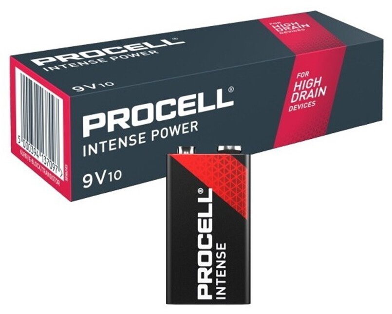 Батарейки Duracell PROCELL INTENSE крона 9V (коробка 10шт)