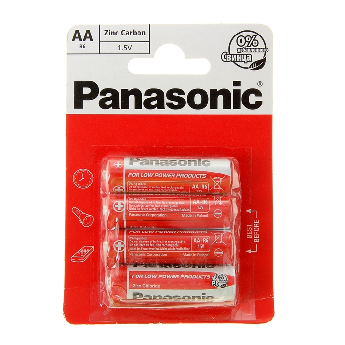 Panasonic Zinc Carbon R6RZ/4BP R6 BL4