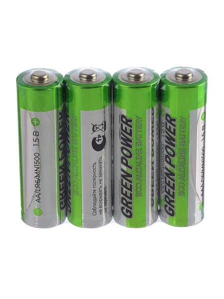Батарейка GREEN POWERlab LR6 AA Shrink 4 Alkaline 1.5V (4/40/1000)