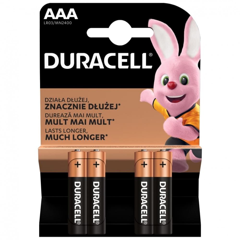 Батарейки Duracell Basic LR03 ААА мизинчиковые 4BL (блистер 4шт)
