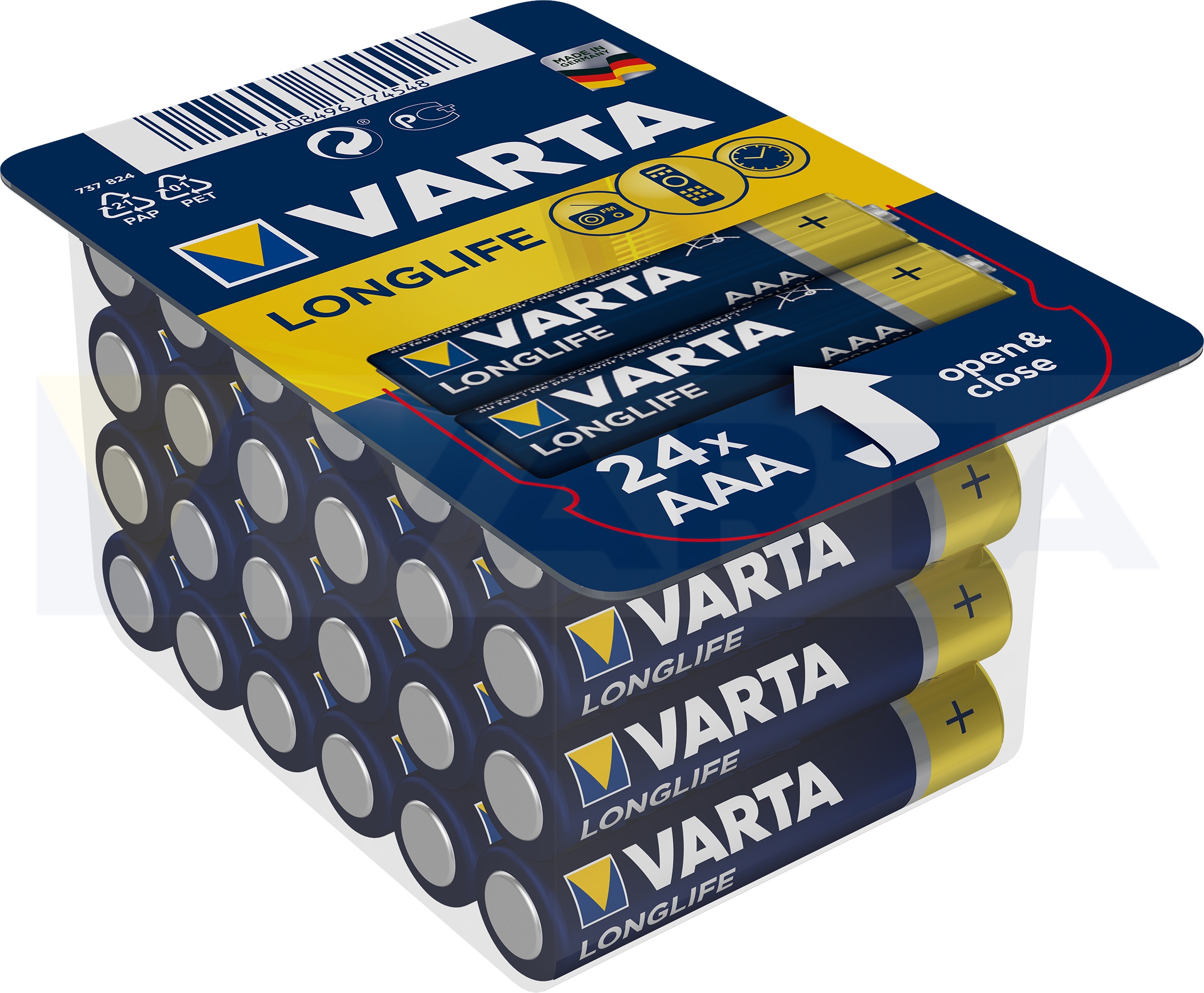 Батарейки VARTA LONGLIFE 4103 LR03/AAA (блистер 24 шт)