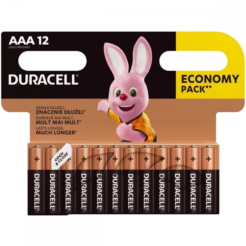 Батарейки Duracell Basic LR03 ААА мизинчиковые 12BL (блистер 12шт)