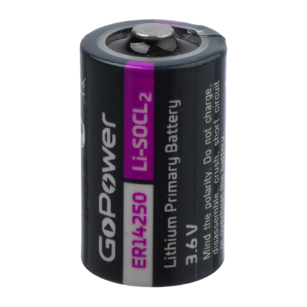 Батарейка GoPower ER14250 1/2AA PC1 Li-SOCl2 3.6V без выводов (1/10/500)