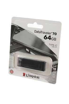 KINGSTON USB 3.0/3.2 Gen 1/Type-C 64GB DataTraveler 70 чёрный BL1