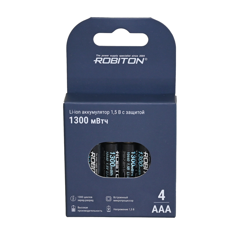 ROBITON 10440-736/box (AAA) 1300мВтч, 736мАч 1,5В с защитой BL4(блистер 4шт)