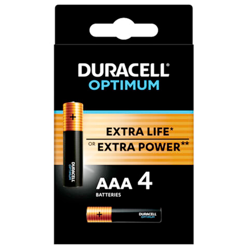 Батарейки DURACELL  LR03  BL4 OPTIMUM (блистер 4шт)