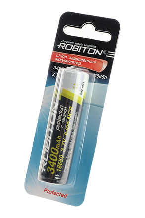 ROBITON 3.4/Li18650 (NCR18650B) с защитой с высоким контактом BL1