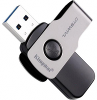 KINGSTON USB 3.1/3.0/2.0  16GB  DataTraveler  SWIVL металл с черным BL1