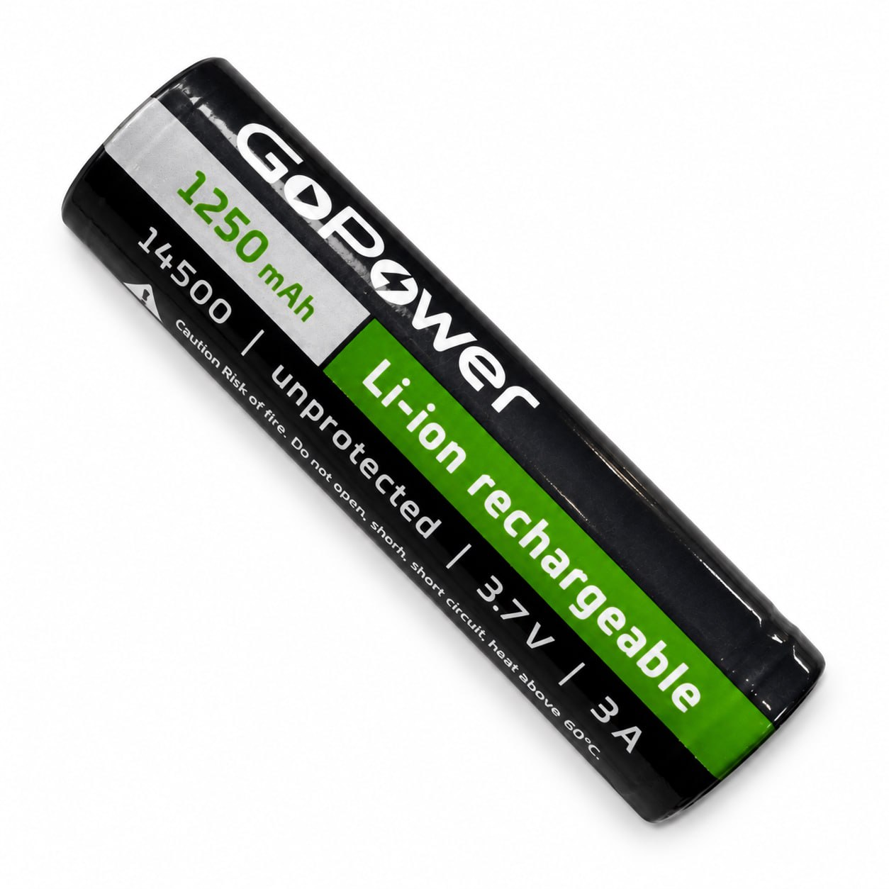 Аккумулятор Li-ion GoPower 14500 AA PC1 3.0A 3.7V 1250mAh б/з плос.конт. (1/100/200)