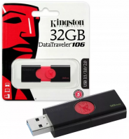 KINGSTON USB 3.1/3.0/2.0  32GB  DataTraveler  DT106 черный с красным BL1