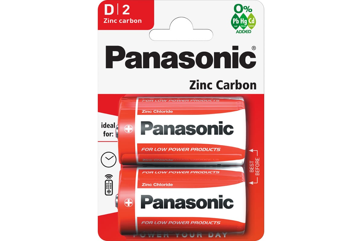 Panasonic Zinc Carbon R20RZ/2BP R20 BL2