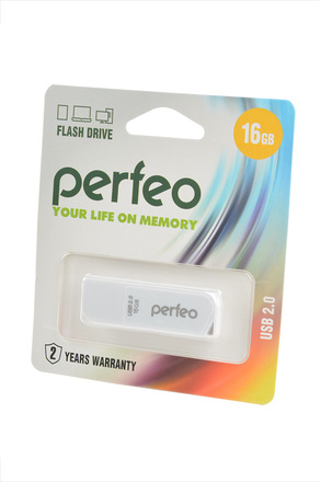 PERFEO PF-C10W016 USB 16GB белый BL1