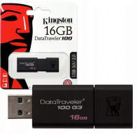 KINGSTON USB 3.0/2.0 16GB DataTraveler 100 G3 черный BL1