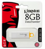 KINGSTON USB 3.1/3.0/2.0  8GB  DataTraveler G4 белый с желтым BL1