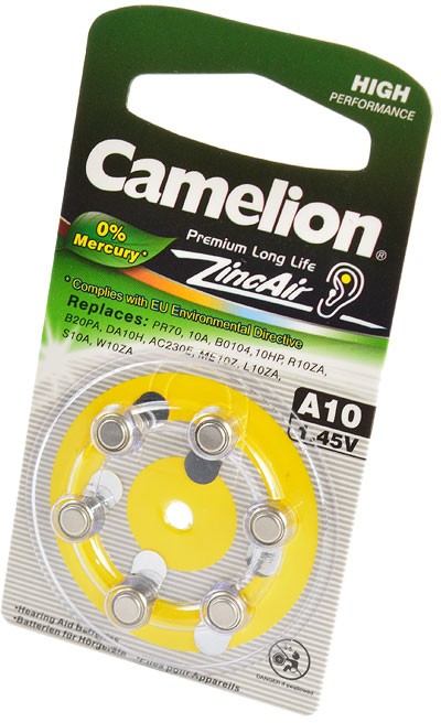 Camelion Zinc-Air A10-BP6(0% Hg) BL6