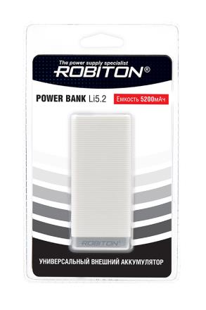 ROBITON POWER BANK Li5.2-W 5200мАч белый BL1