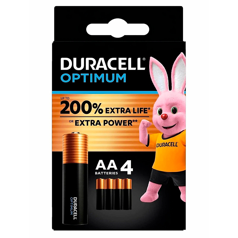 Батарейки DURACELL  LR6  BL4 OPTIMUM  (блистер 4шт)