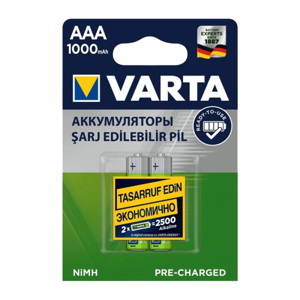 Аккумулятор VARTA POWER LR03 ААА 1000мАч BL2 (блистер 2шт)