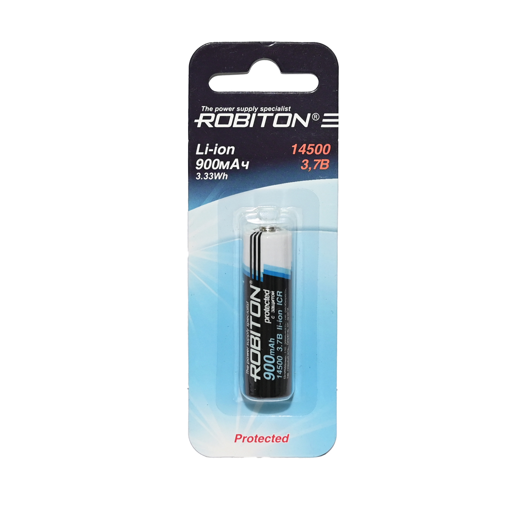 ROBITON 14500 (АА) 900мАч с защитой BL1(блистер1шт)