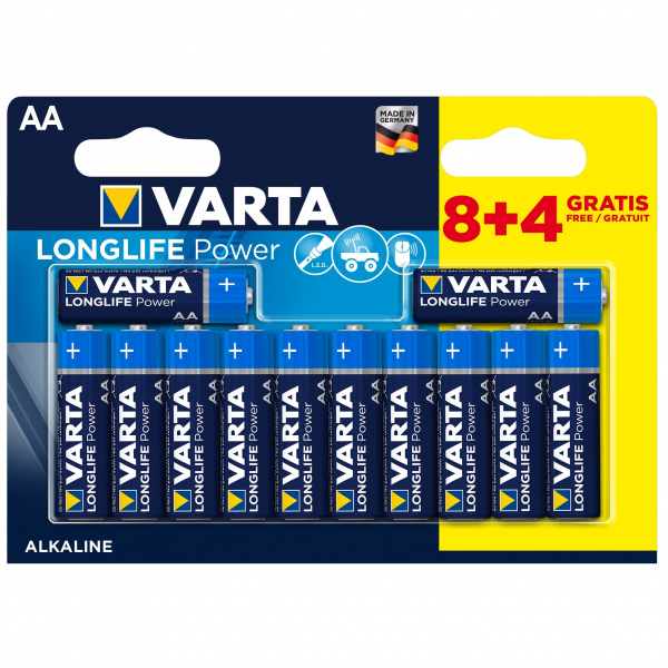 VARTA LONGLIFE POWER LR06/AA BL8+4  элемент питания