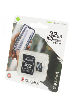 KINGSTON CANVAS Select Plus microSD 32GB (Class 10)  A1 (100 Mb/s) с адаптером BL1