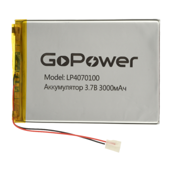 Аккумулятор Li-Pol GoPower LP4070100 PK1 3.7V 3000mAh с защитой (1/10)
